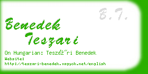 benedek teszari business card